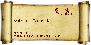 Kübler Margit névjegykártya